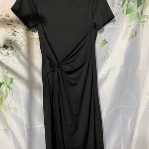 Black mock wrap dress